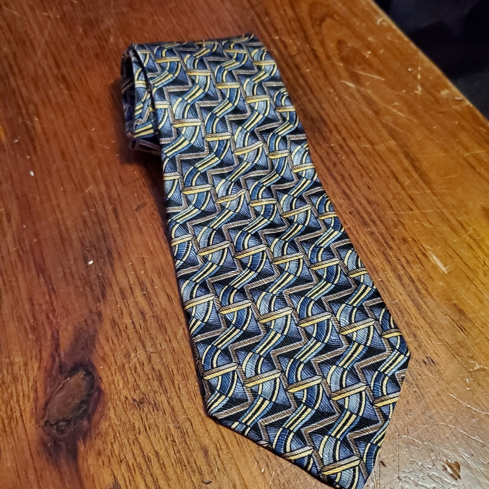 J. Garcia 100% Silk Tie Abstract Pattern MCM Mid Century Modern